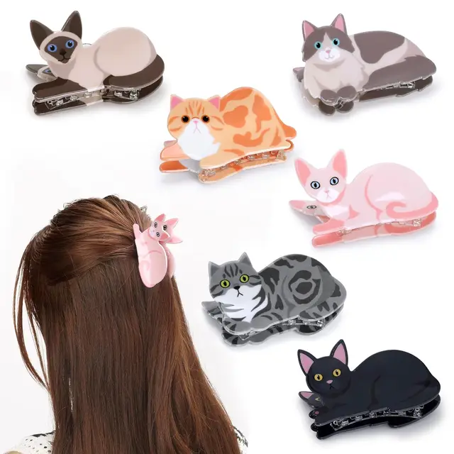 1/2/3/5pcs cat hairpin lady cute little hairpin short long hair hairpin for daughter lover girl school partner