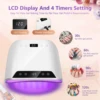 72LEDS Nail Drying Lamp For Nails Gel Polish With 4 Timer Setting HD Display Screen Auto Sensor Professional Nail Drying Machine 4