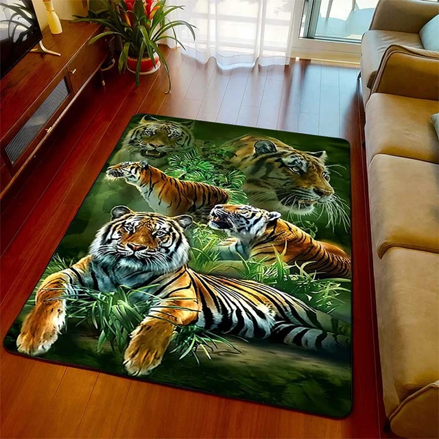 Human Made Rug Cartoon Tiger Lounge Rug Human Made Tiger Irregular Carpet  Luxury Bedroom Bedside Carpet Living Room Home Decor - AliExpress