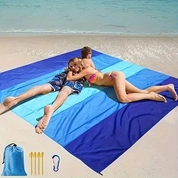 Beach Blanket, Waterproof and Sandproof Large 2-3 Adult Light Picnic Mat Travel Camping Hiking Beach Blanket