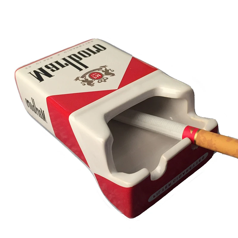 Funny Ashtray Creative Ceramic Tobacco Cigarette Pack Ashtray