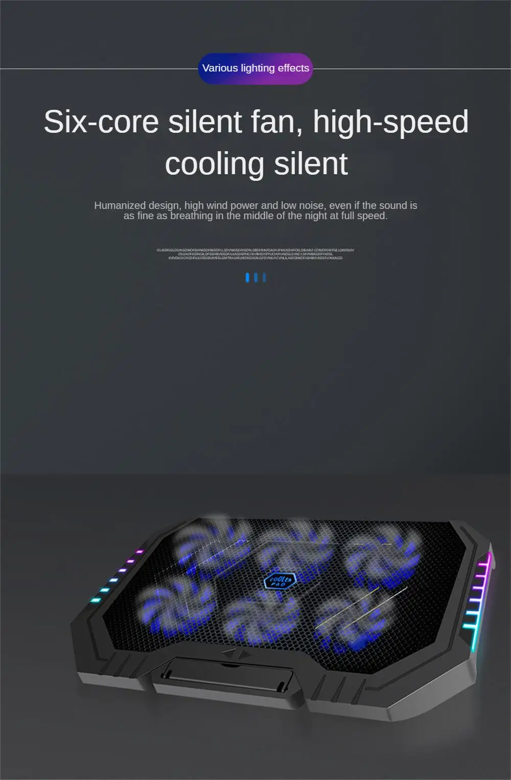 ️RYRA RGB Gaming Laptop Stand Air Cooler Laptop Stand Holder With 6