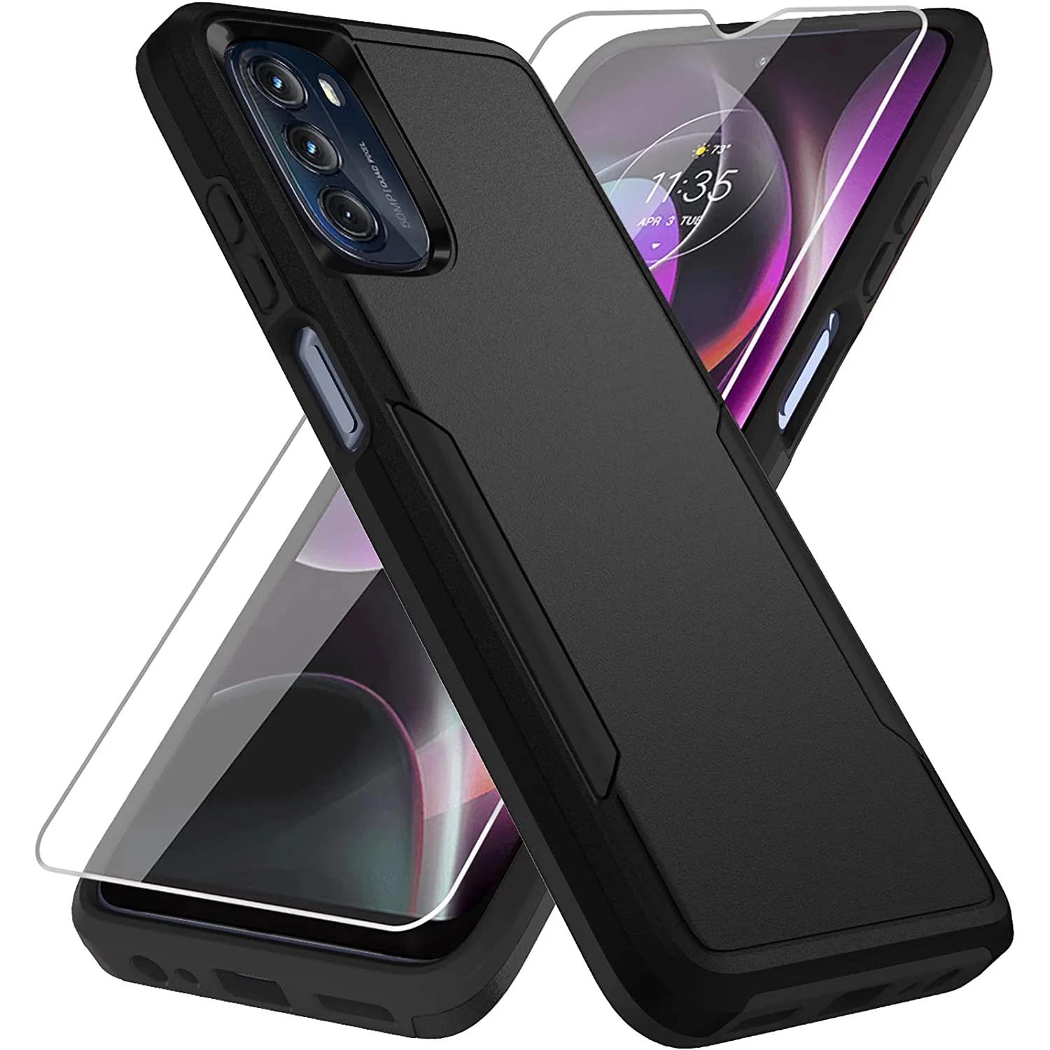 Rugged Dual-Layer Shockproof Protective Case with Screen Protector