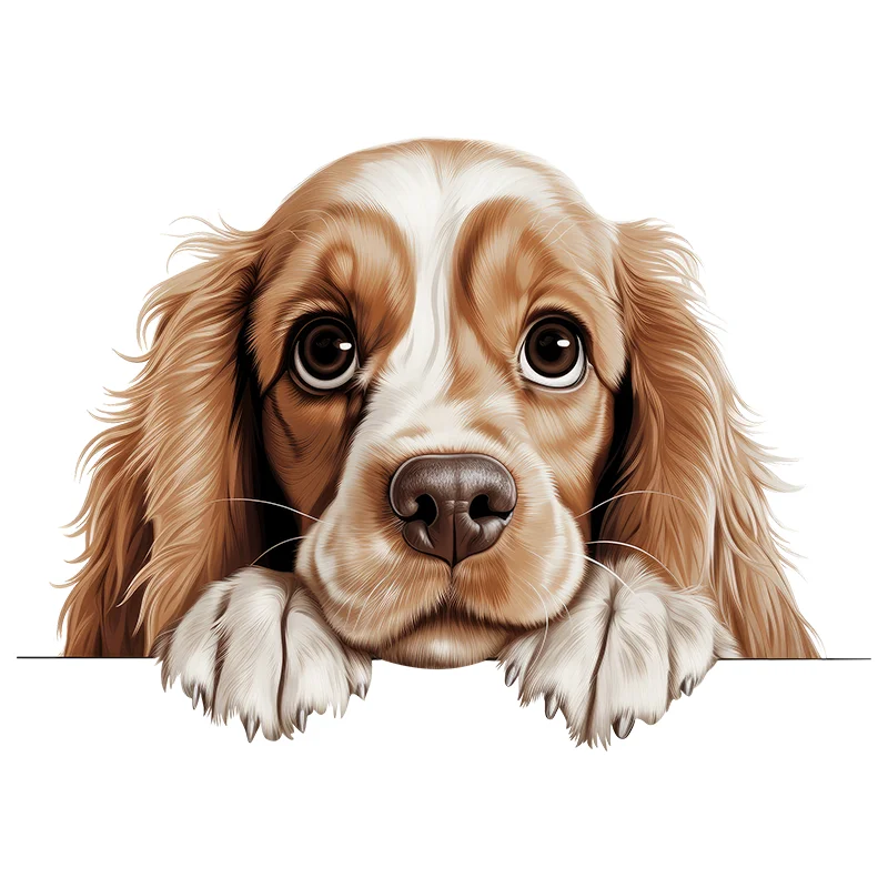90931# American Cocker Spaniel Dog Self-Adhesive Toilet Stickers,Wall Decal Removable, Vinyl Car Sticker for Bathroom Decor