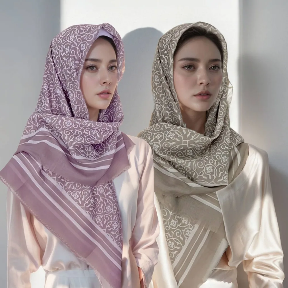New 110 square centimeter printed cotton Muslim hijab shawl for women, Malay style fashion scarf.