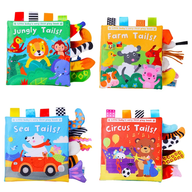 Cloth Book Baby Toys Cartoon Animals Tail Baby Cloth Book Educational Ringed Paper Toys Enlightenment Baby Toys for 1-3 Years 6