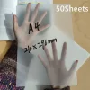 50 Sheets A4 Transparent Sticky Notes Tab Self-Adhesive Kawaii Clear Bookmarkers Annotation Books Page Marker Stationery 1