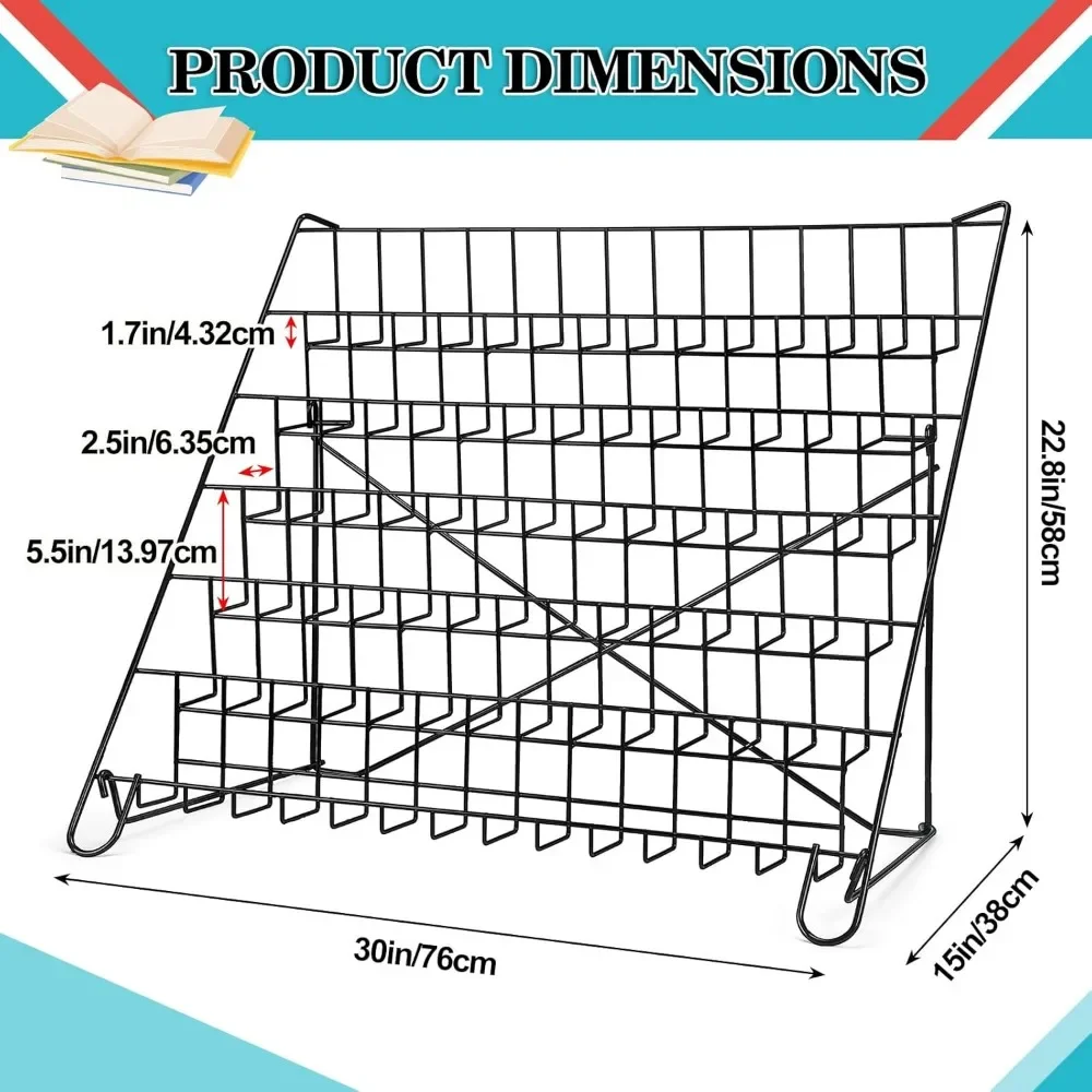 6 Tiered Book Display Rack Wire CD Display Rack Book SigningTabletop Magazine Countertop Holder Retail Literature Brochures 4