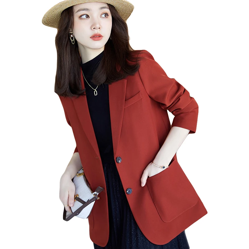 

Women Small Suit Spring Autumn Fashion Lapel Solid Color Office Lady Women's Tops Coat Blazer High-end For Woman Clothing New