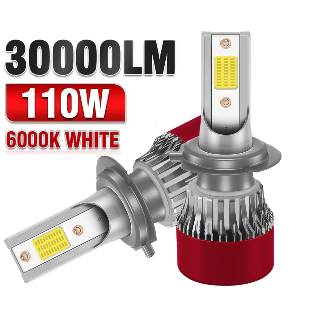 2x Super Bright H4 H7 Led Bulbs 30000LM H13 9007 Car Headlight Motorcycle H1 H8 H9 H11 Auto Fog Lamps 9005 9006 HB3 HB4 9145 H10