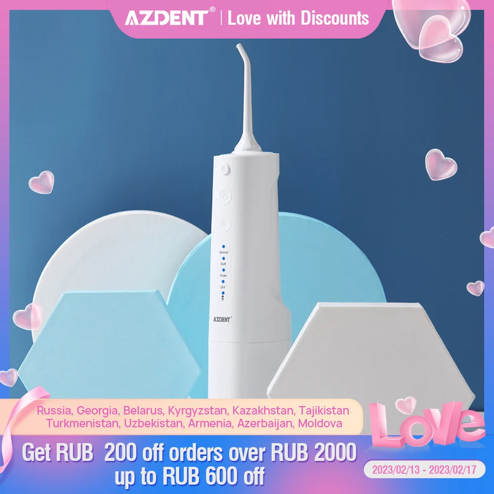  AZDENT Oral Irrigator 4 Modes USB Rechargeable Water Dental Flosser Cordless Portable Electric Teeth Cleaner 280ml Water Tank|Oral Irrigators|   