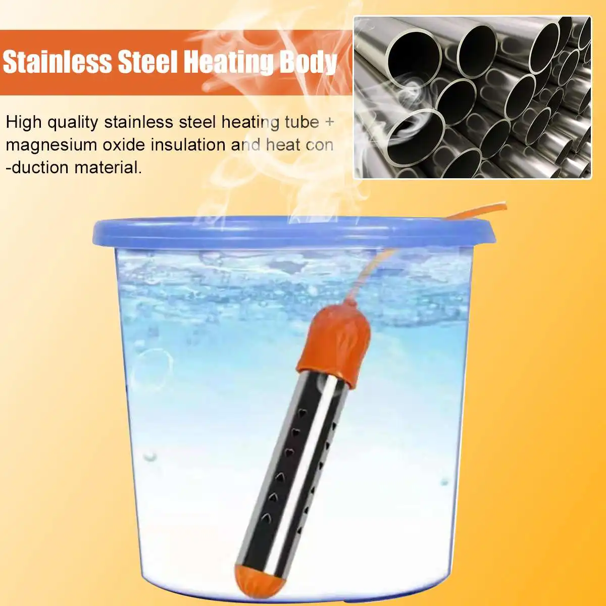 3000W Floating Electric Heater Boiler Water Heating Element Auto Power Off Immersion Suspension