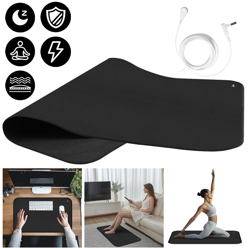 Grounding Mat for Sleep Energy Pain Relief Inflammation Balance Wellness Earth Connected Therapy for Grounding Conductive Rug 1