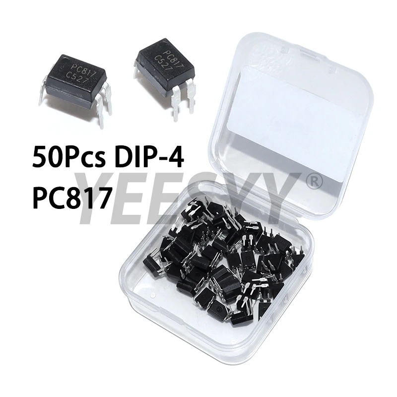 50PCS PC817 PC817C Optocoupler FL817C PS817C DIP4 DIP Opto Coupler New and Original Optical Isolation IC Chip 817C EL817 5v 1
