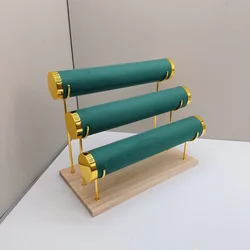 Elegant Detachable Bracelet Holder with Wooden Tray (Green 3c)