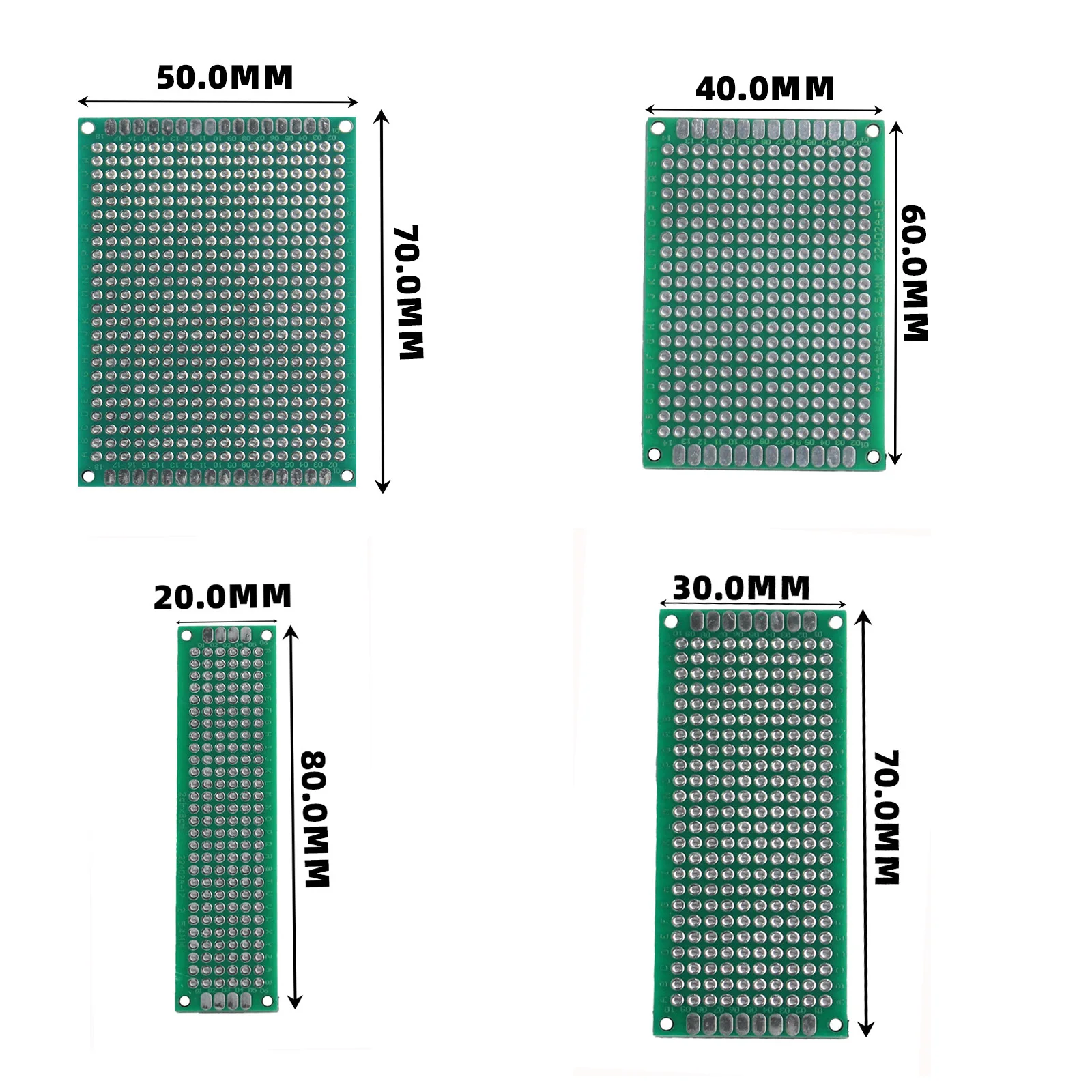 20PCS 단면 PCB 보드 키트 + 액세서리(1x40Pin 2.54mm 남성/여성 헤더 + 점퍼 캡 + KF301 터미널) Arduino DIY용