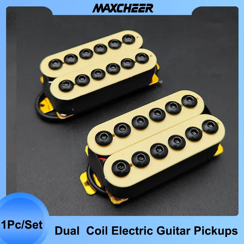 

Adjustable Metal Double Coil Electric Guitar Pickups Humbucker Neck and Bridge Guitar Parts Punk Ivory