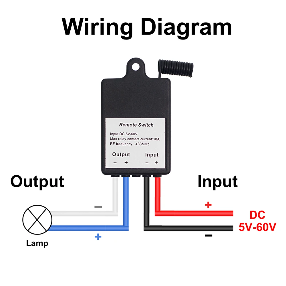 Smart Wireless Switch Receiver 10A 433MHz RF Relay Remote
