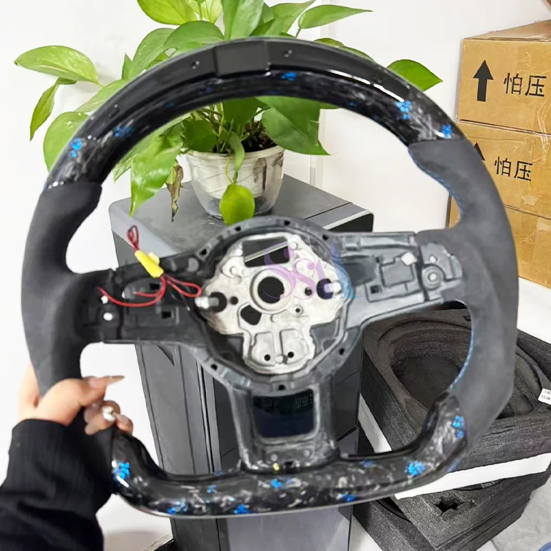 폭스바겐 스티어링 휠 골프 7 MK7 MK7.5 GTI LED 단조 카본 파이버 블루 포일 레드 포일 브래킷 커스터마이징에 적합
