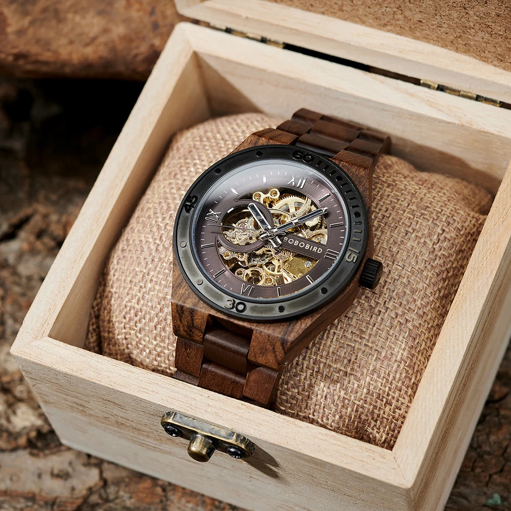 Luxury Fashion Men's Watches with Automatic Movement Mechanical Wrist Watches from BOBO BIRD the Hottest Gifts for Father's Day mechanical watch
