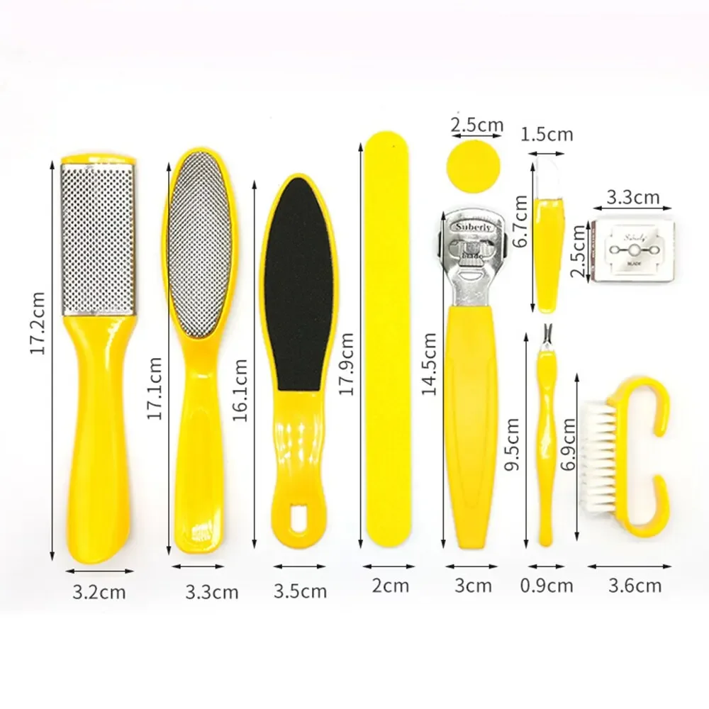 Foot Care Tool 10 in 1 Foot Pedicure Tools Kit Nail Nipper Toe Separator Callus Remover Foot File Care Kit