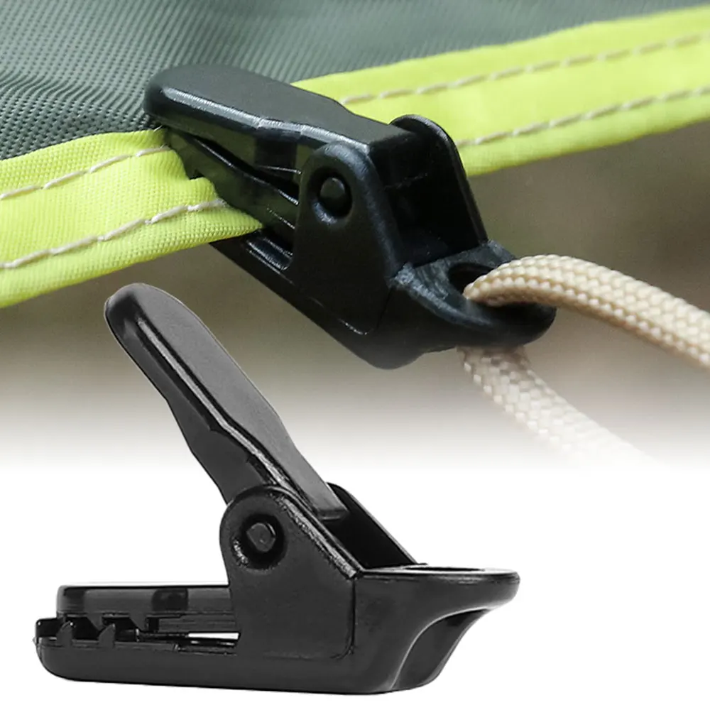 Shade Cloth Clips 10Pcs Tent Canopy Clip Plastic Double Hole Tent Rope Adjustable Buckle Curtain Alligator Clip Outdoor Camping Hiking