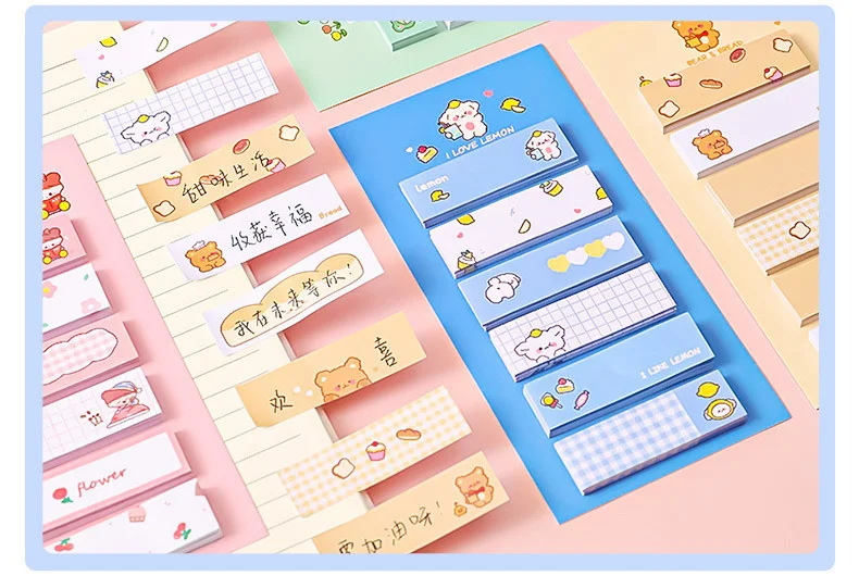 1 Stück Lytwtw's süße Kawaii-Tiere, Haftnotiz, Notizblock, Notizblock, Büro, Schulbedarf, Schreibwaren, Planer, selbstklebend – Detail 10