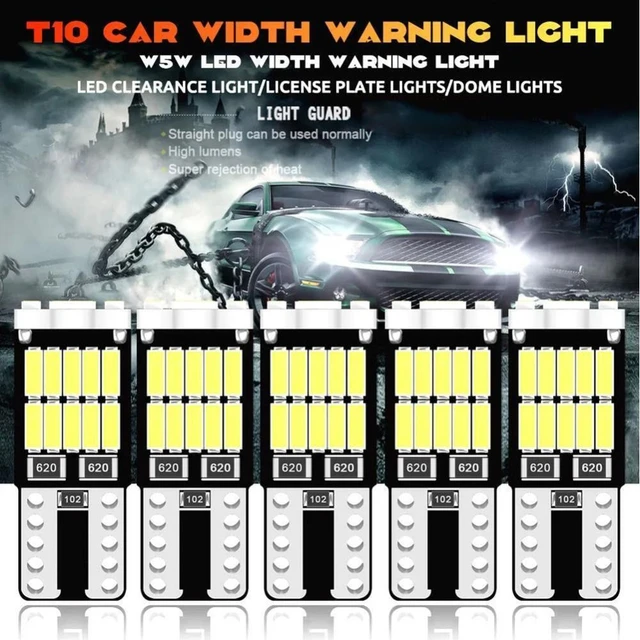 10Pcs T10 W5W LED Signal Light Car Interior Light T10 26 SMD 4014 Chip Pure  White Instrument Lights Bulb Lamp License Plate Lamp - AliExpress