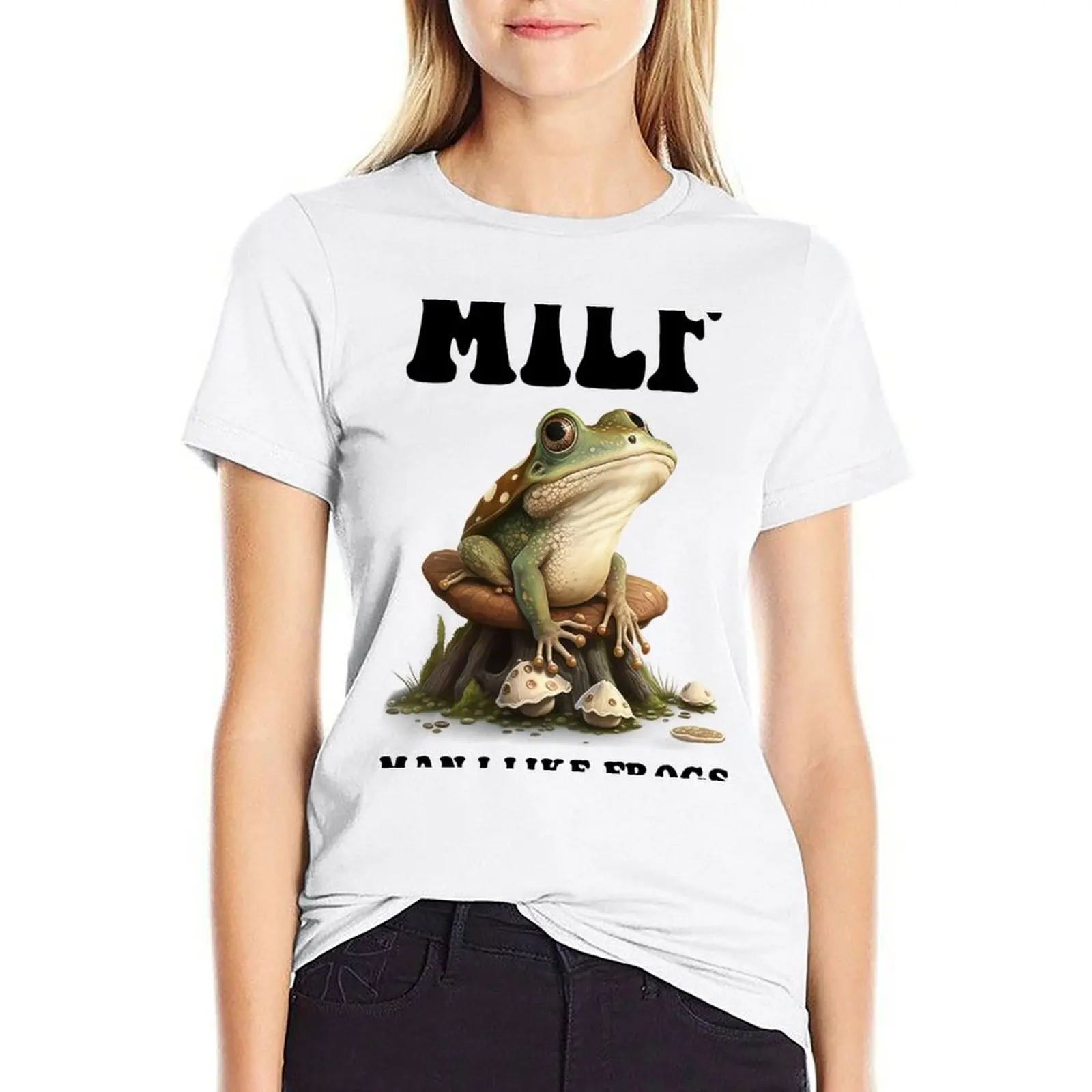 

Man I like frogs T-shirt lady clothes graphics Women clothes