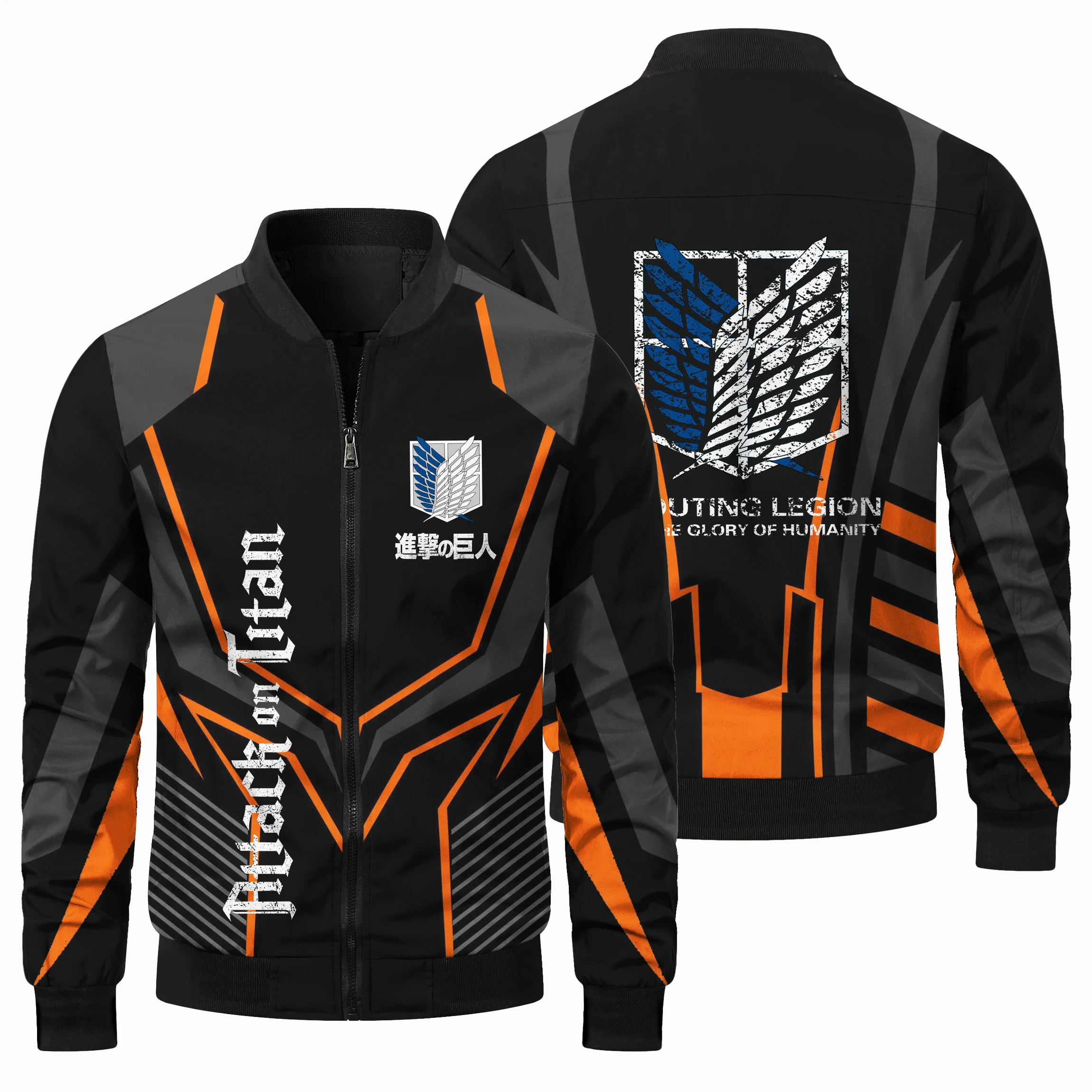 thumbnail image 1 of Nueva chaqueta de manga larga con estampado de alas de libertad de anime japonés para deportes al aire libre, estilo hip hop callejero, chaqueta con bolsillo y cremallera, 1 of 5