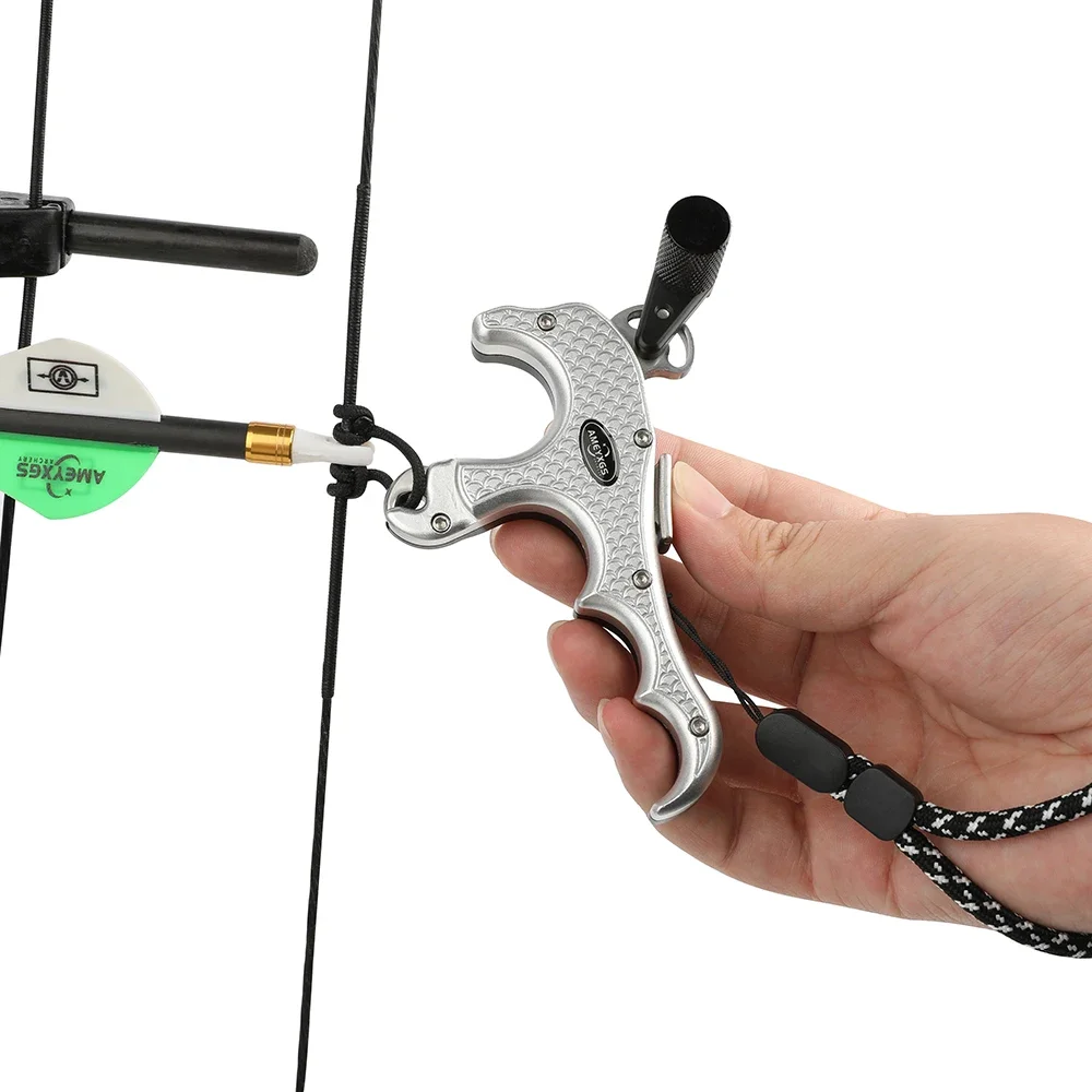 SHARROW Rilascio Automatico Per Arco Compound - Grilletto A 3 Dita Con Ganascia In Acciaio, Per Caccia E Tiro Con L'Arco - Foto 2