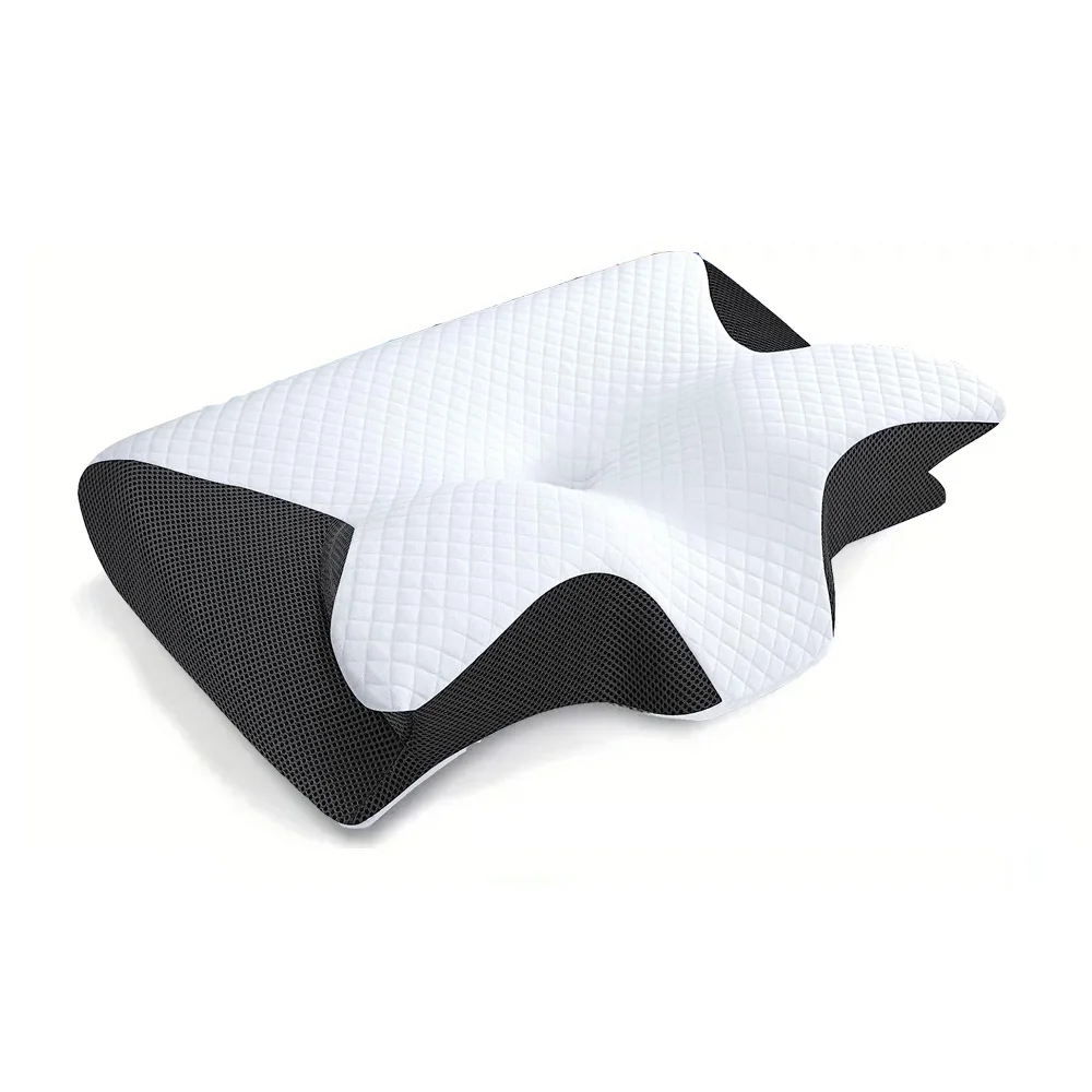 thumbnail image 1 of Almohada de cuello con memoria para dormir de mariposa, cómoda almohada para dormir de espuma viscoelástica de rebote lento, almohada para cama de masaje de cuello ortopédico Cervical, 1 of 5