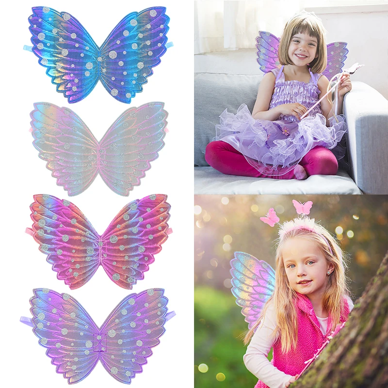 

Colorful Gradient Butterfly Wings Girl Birthday Decor Angel Wings Children's Performance Makeup Ball Role Playing Costume Props