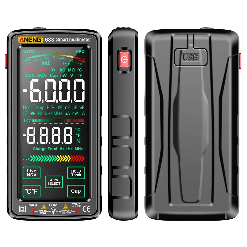 ANENG 682 683 6000 īƮ  Ƽ, Ʈ ȭ   跮 NCV ׽, 5 ġ LCD Ʈ 