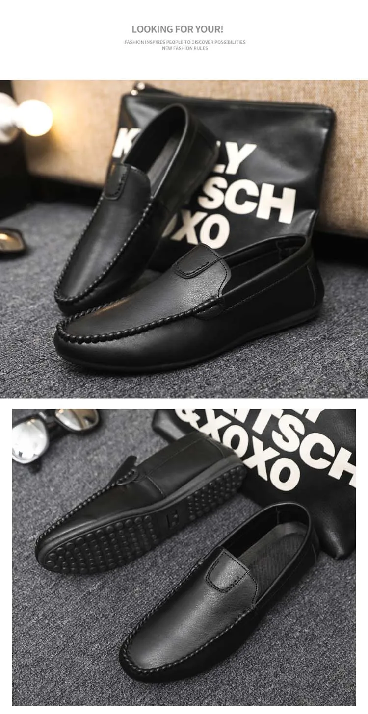 Frühlings- und Sommermodetrend Joker Casual Lines Herren-Kunstlederschuhe schwarze und braune Arbeitsschuhe – Detail 15