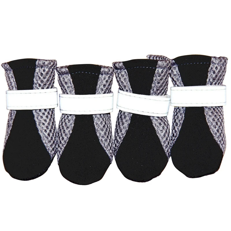 Title 10, 4pcs non-slip Pet Boots Paw Protector Reflectiv...