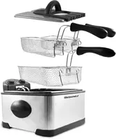 Gourmet EDF-401T Electric Immersion Deep Fryer 3-Baskets, 1700-Watt, Timer Control, Adjustable Temperature, Lid with Viewi 2