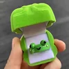 Cute Frog Rings With Box Colorful Acrylic Finger Rings Women Girls Daily Friendship Couple Gifts Lovely Animal Jewelry Accessory 5