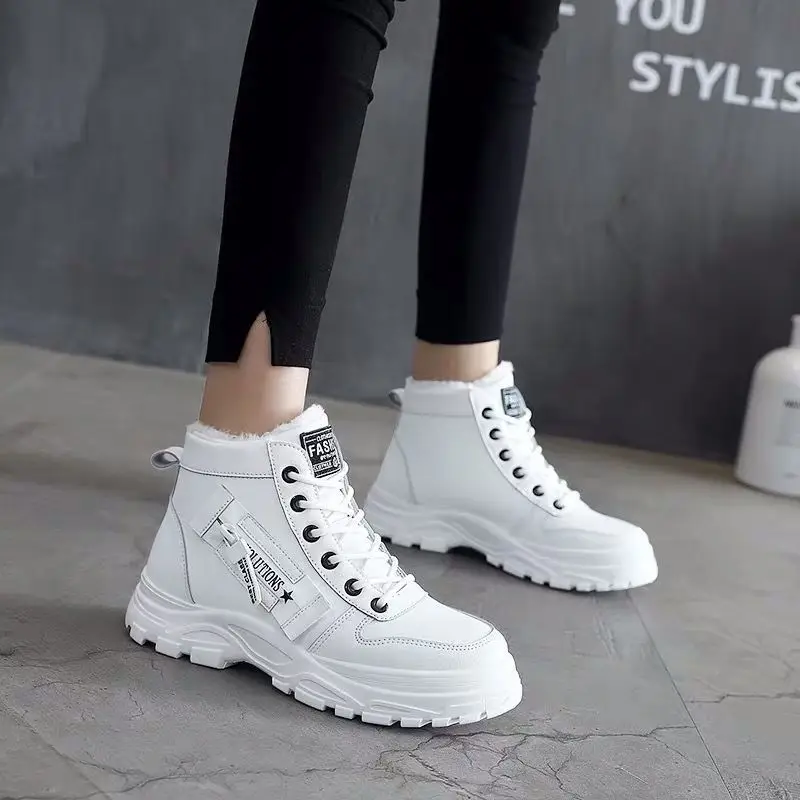 Winter Ladies Shoes 2021 Lace Up Women Sneakers Snow Ankle Boots