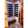 2 Person Low EMF 6 Heating Panel Infrared Therapy Wood Dry Heat Sauna with MP3 Aux Connection for Home Spa Days 3