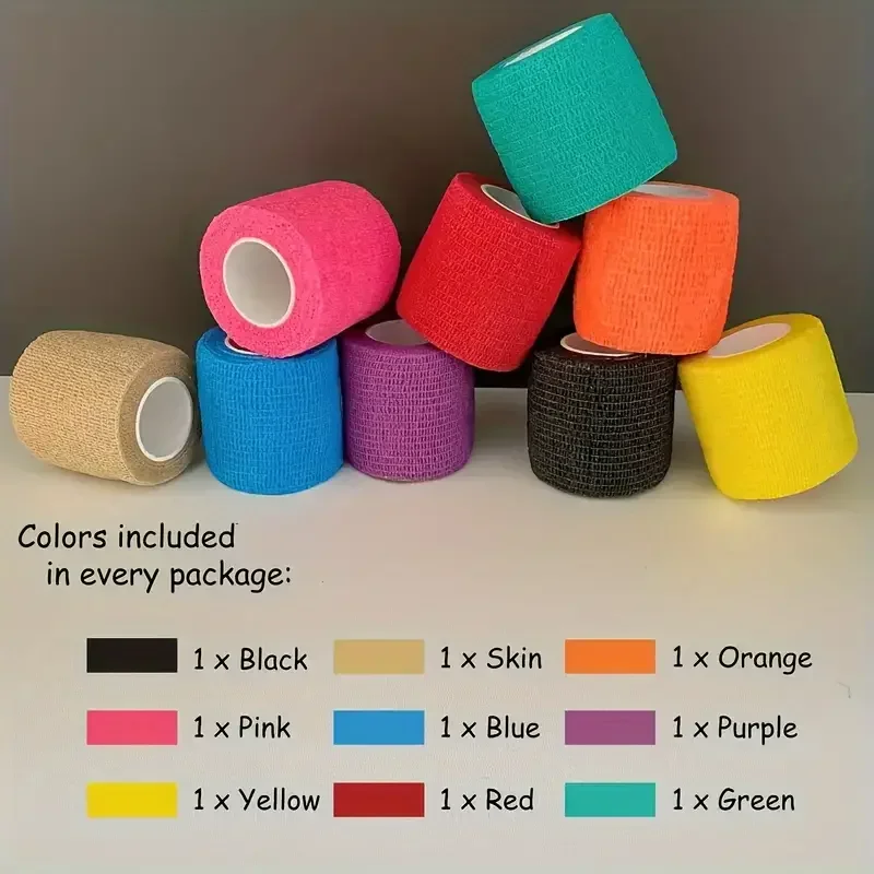 6pcs Self-Adhering Bandage Fixing  Animal Bandage Hand Tearing Waterproof Elastic Bandage for Pets 5 cm X 4.5 M 4