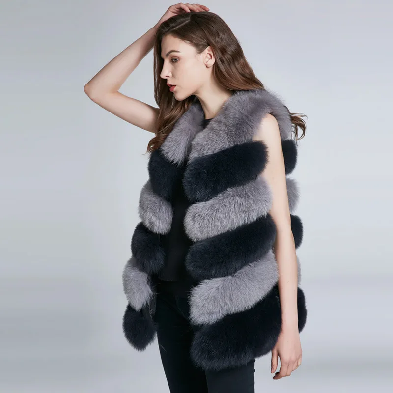 

Fur Vest for Women Versatile Fox Fur Coat Medium Length Vest New Model
