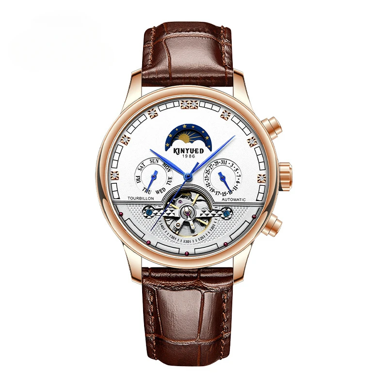 Men'S Uhr Waterproof Wrist Watches Watch For Men Luxury Original Moon Phase Automatic Mechanical Dress High Quality Tourbillon