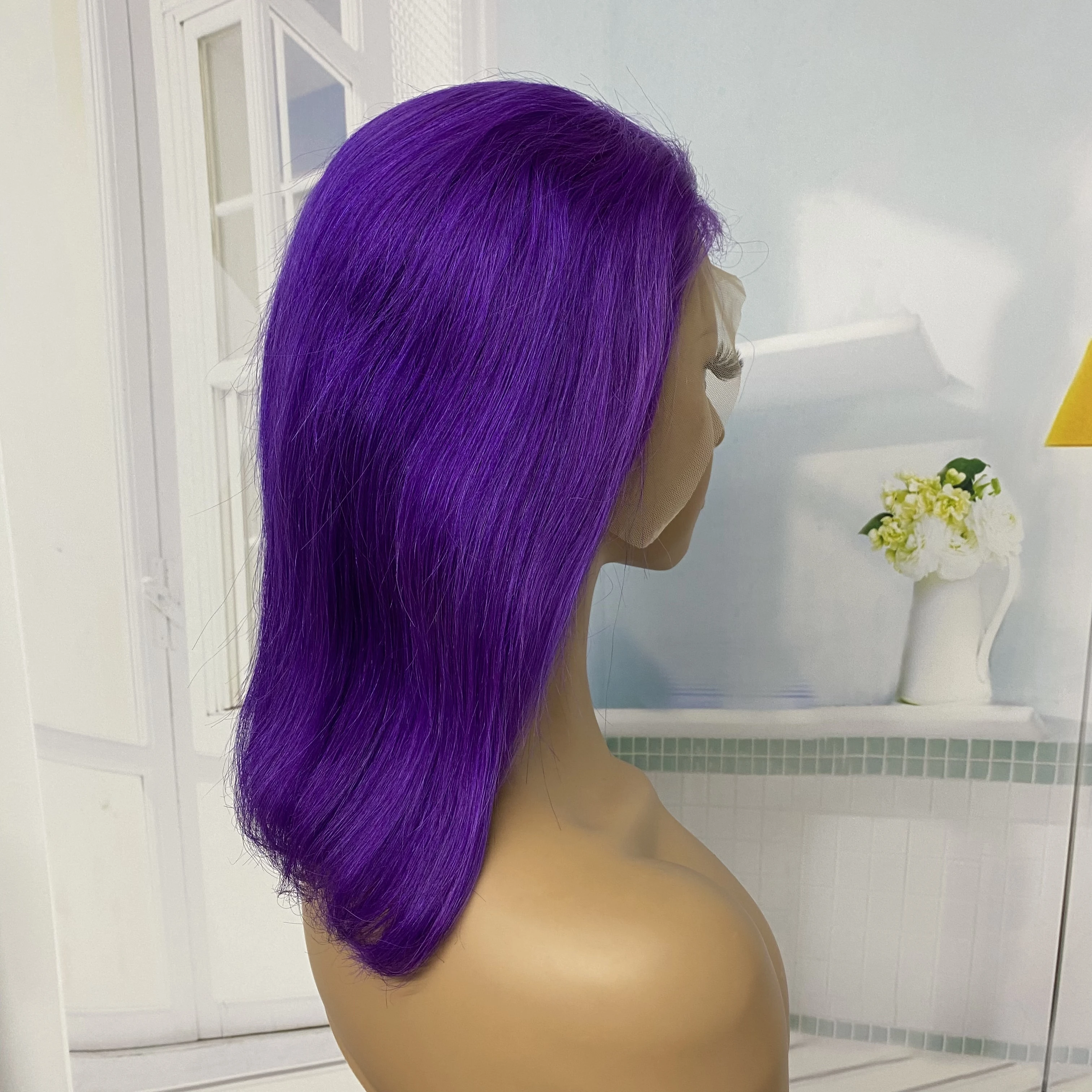 Gray Pink Blonde 613# Color Straight Bob Wigs 220% Density 13x4 Lace Front Human Hair Wig for Black Women 10 12 14 Inches