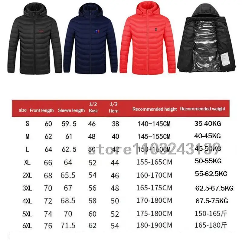 25 Areas Heated Jacket Men Women USB Electric Heated Down Jacket Thermal Self Heating Hiking Camping Ski Winter Coat hiking jackets waterproof hiking jackets waterproof jacket heated jacket waterproof coats