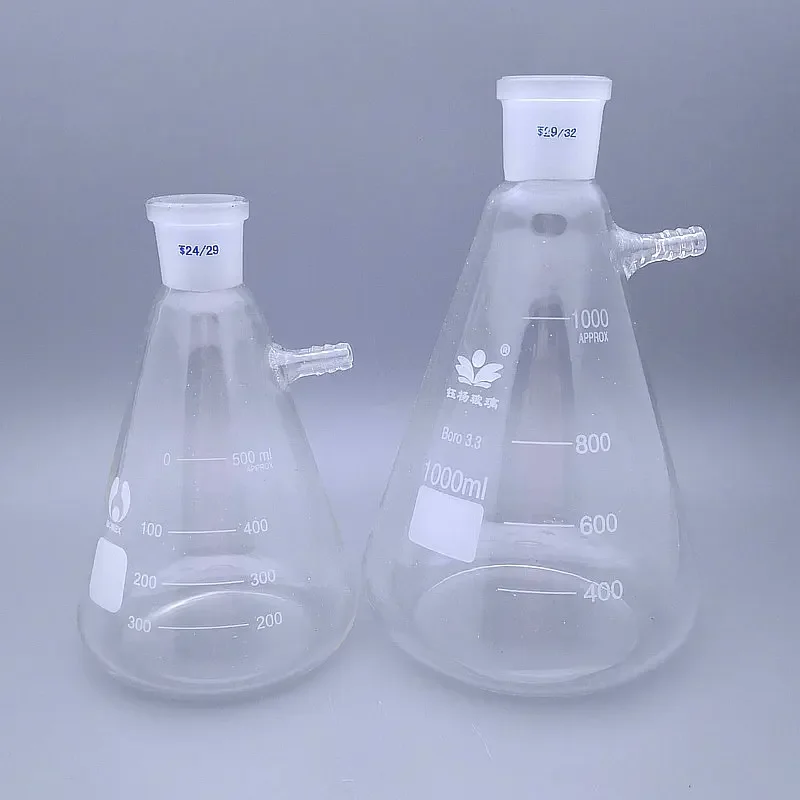 1PCS 50ml To 2000ml Lab Glass Vacuum Filtration Suction Flask, Laboratory Filter Bottle with Grinding Mouth