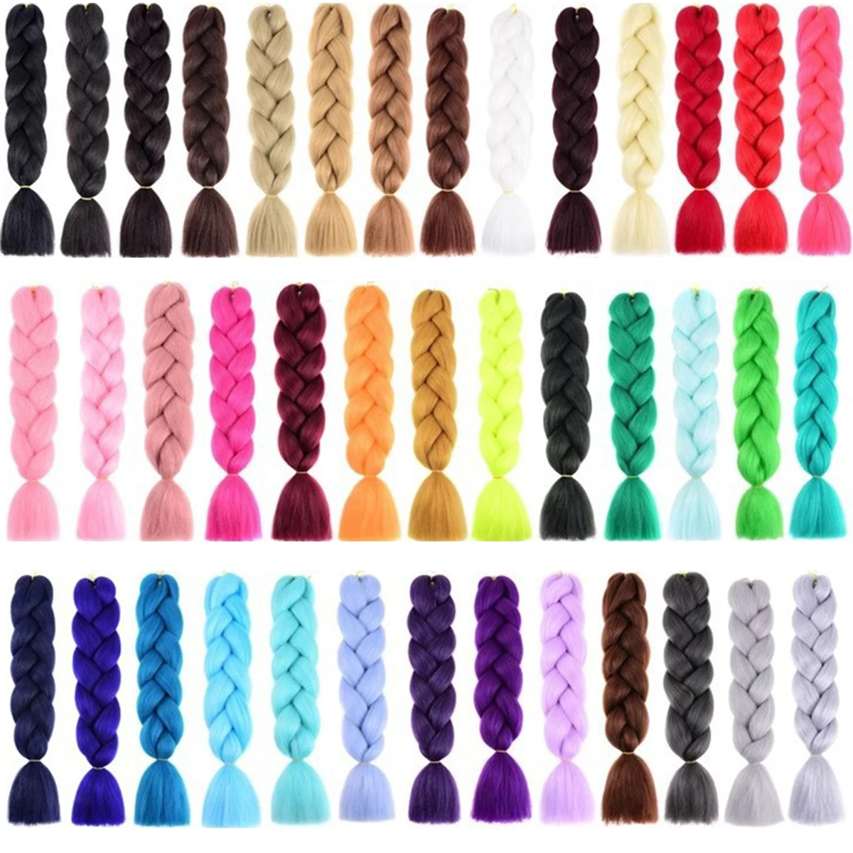 Black Jumbo Braiding Hair Synthetic Jumbo Crochet Braiding Hair For Box Twist Braids Hair Extensions Pre Stretched Box Braids