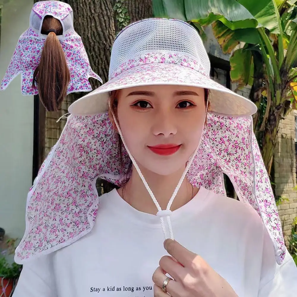 자외선 차단 티 따기 모자, 얼굴 및 목 보호, 넓은 챙 태양 모자, 선 바이저, 얼굴 목 커버, 어부 모자