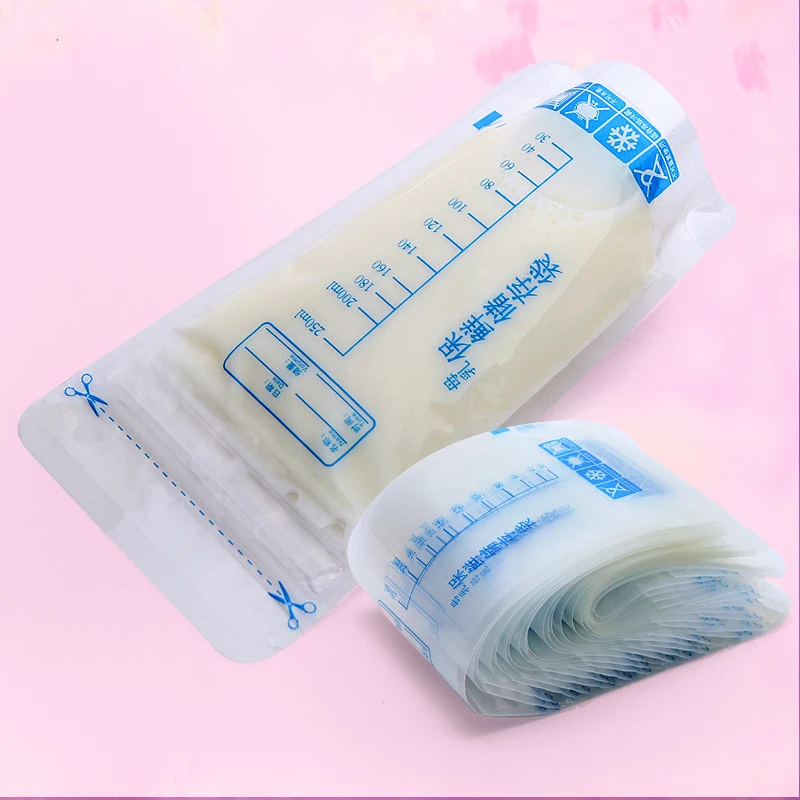 30 Pieces 250ml Milk Freezer Bags Mother Milk Baby Food Storage Breast Storage Bag BPA Free Baby Safe Feeding Bags Feeding breastmilk storage bags
