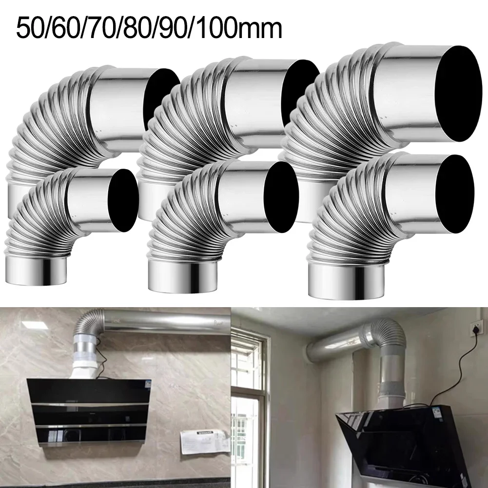 

Stainless Steel Elbow Chimney Liner Bend Multi Flue Stove Pipe Stretching Camping Stoves Chimney Vent Exhaust Accessories